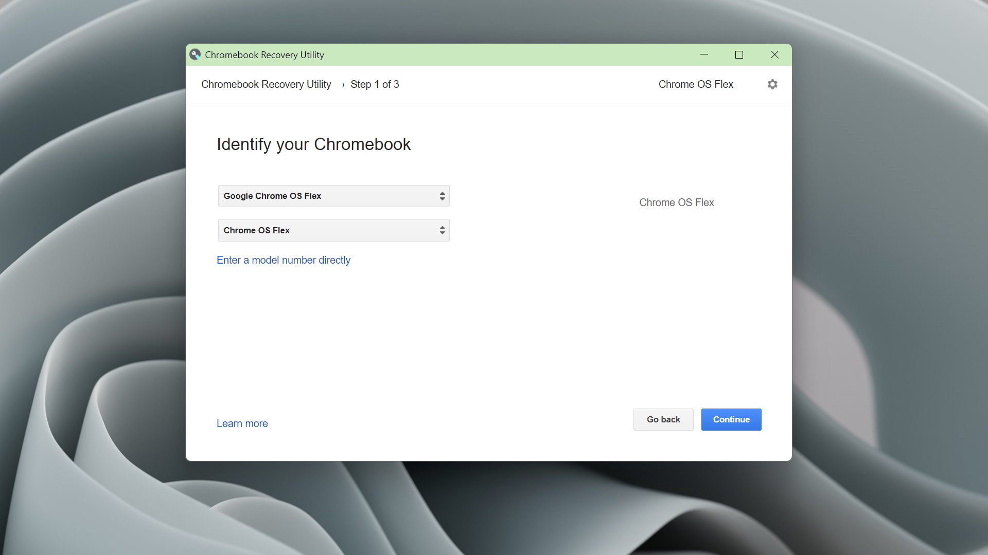 Google Chrome OS Flex running on an Acer Aspire V5