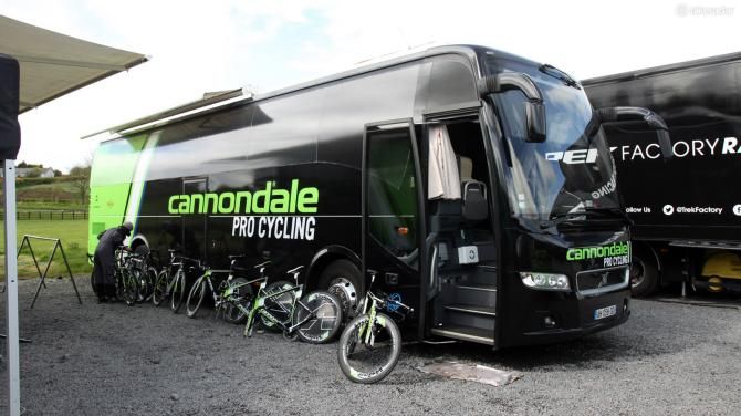 We obviously couldn't see the top of the Cannondale team bus but we're guessing it's just as clean as the rest of it
