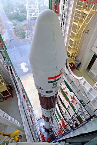 Complete PSLV-C20 Rocket Seen From High Angle
