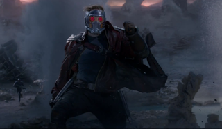 Chris Pratt as Peter Quill in helmet Guardians of the Galaxy