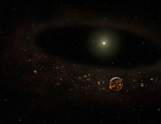 Artist's concept of the TYC 8241 2652 system as it might appear now, after most of the surrounding dust has disappeared.