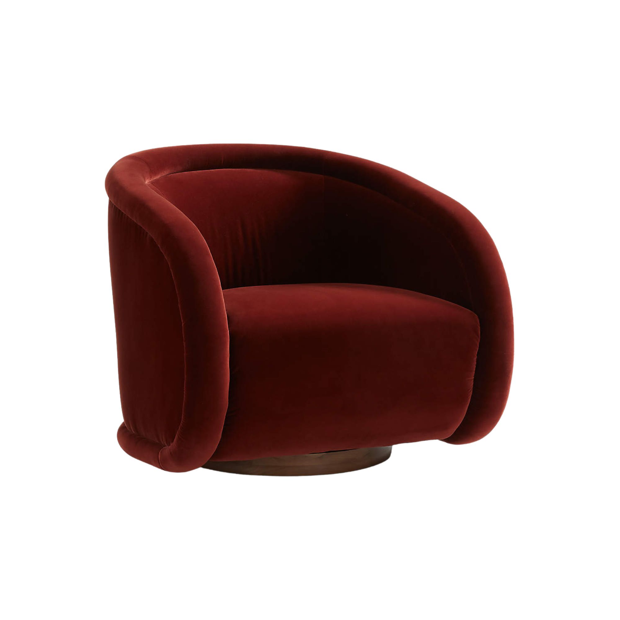 red velvet swivel chair