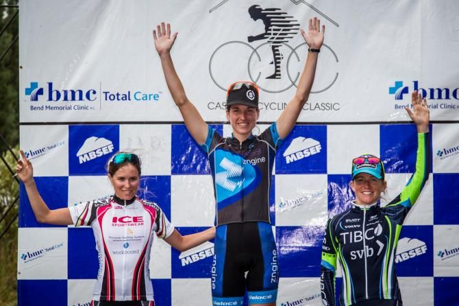 Today's women's stage podium