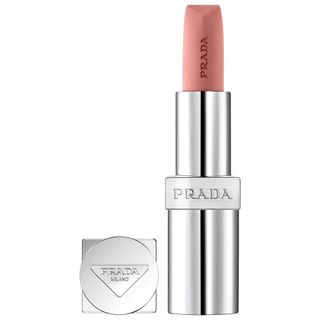 Monochrome Soft Matte Refillable Lipstick by Prada in front of a plain backdrop