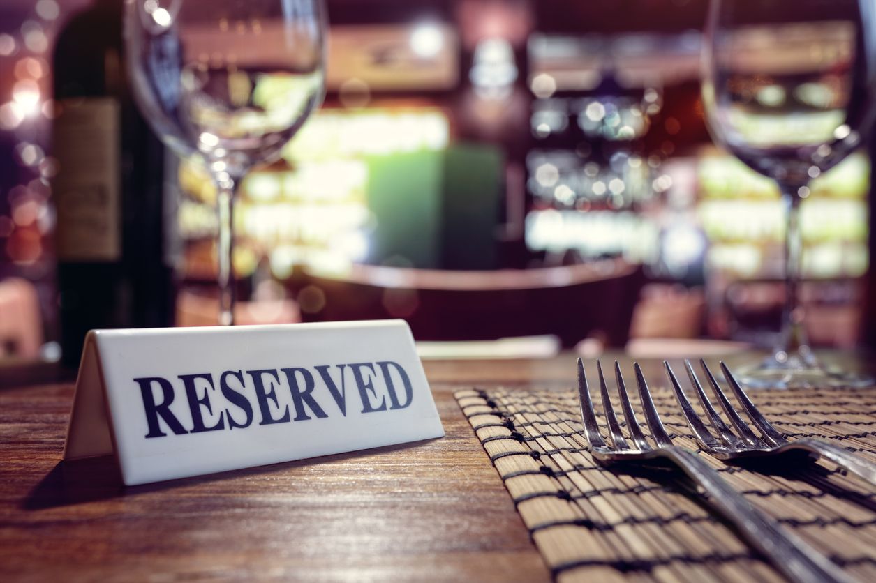 A table in a restaurant.