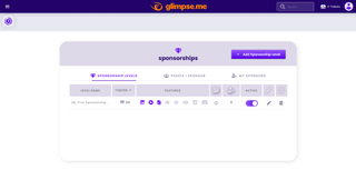 Glimpse.me Sponsorships Screenshot