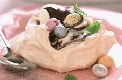 Mini Egg chocolate meringue nests