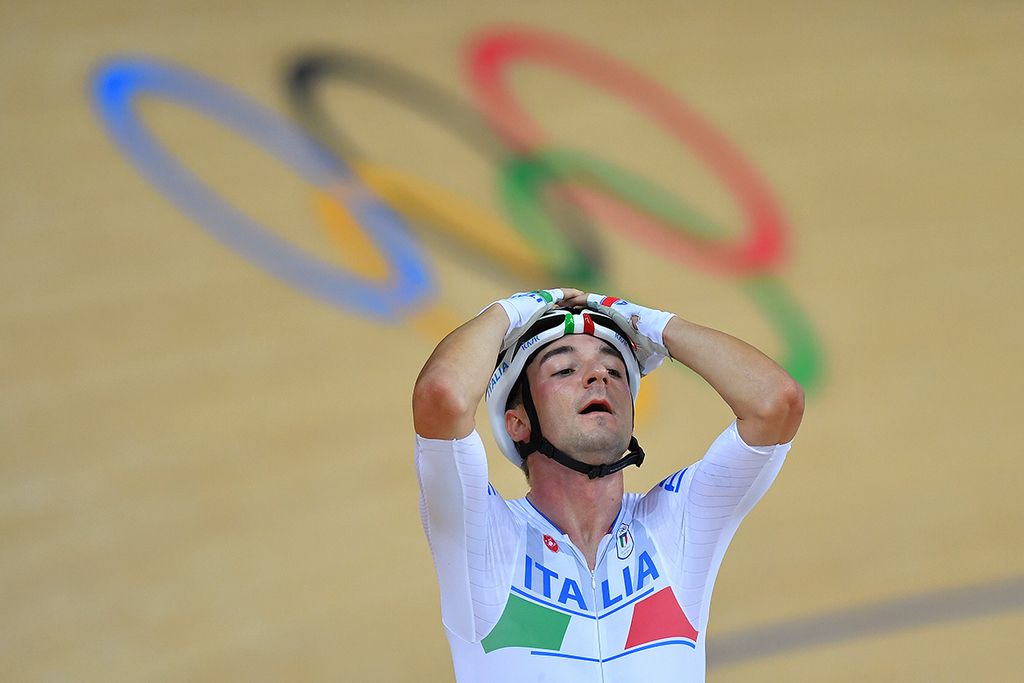 Elia Viviani (Italy) struggles to believe he's won gold