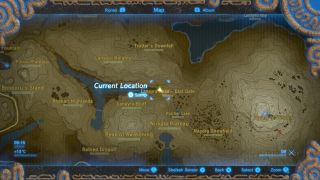 Zoomed out view of the map location for the Lanayru Road Breath of the Wild Captured Memories collectible
