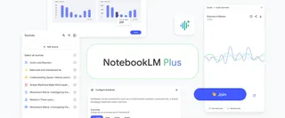 Google NotebookLM Plus one sheet showing paid/membership features.