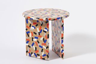 French designer Ferréol Babin contributed with the 'Flocons' table, hand-decorated with brush dots