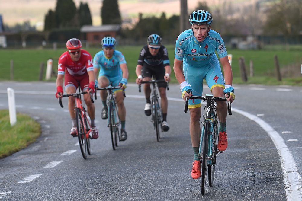 Lieuwe Westra (Astana) got annoyed with the pace and surged