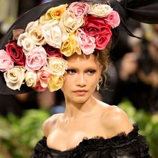 zendaya wears a floral headpiece at the 2024 met gala