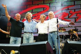 Brothers In Arms: reunited at 2005’s Live 8 show at Hyde Park. L-R: David Gilmour, Roger Waters, Nick Mason and Rick Wright