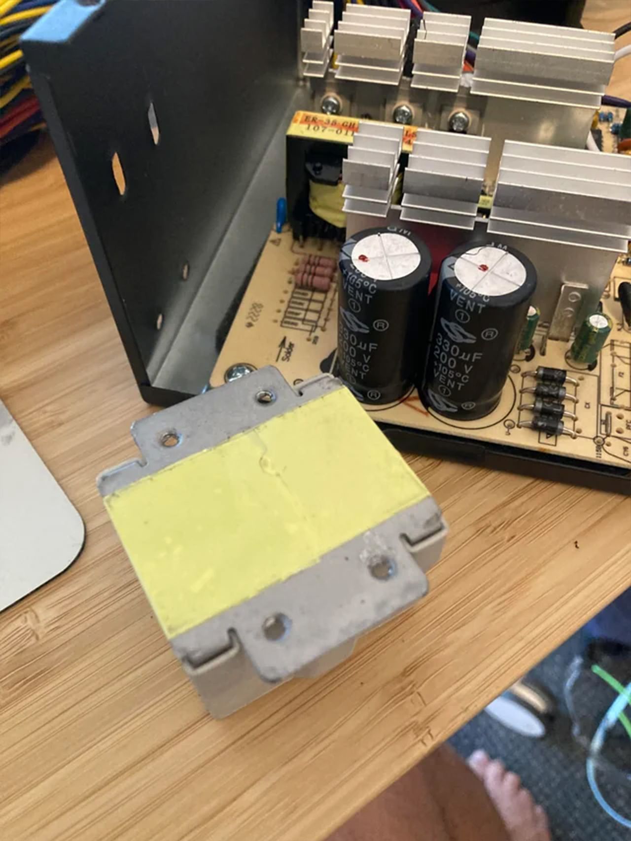A teardown of a cheap PSU included with a budget PC case.
