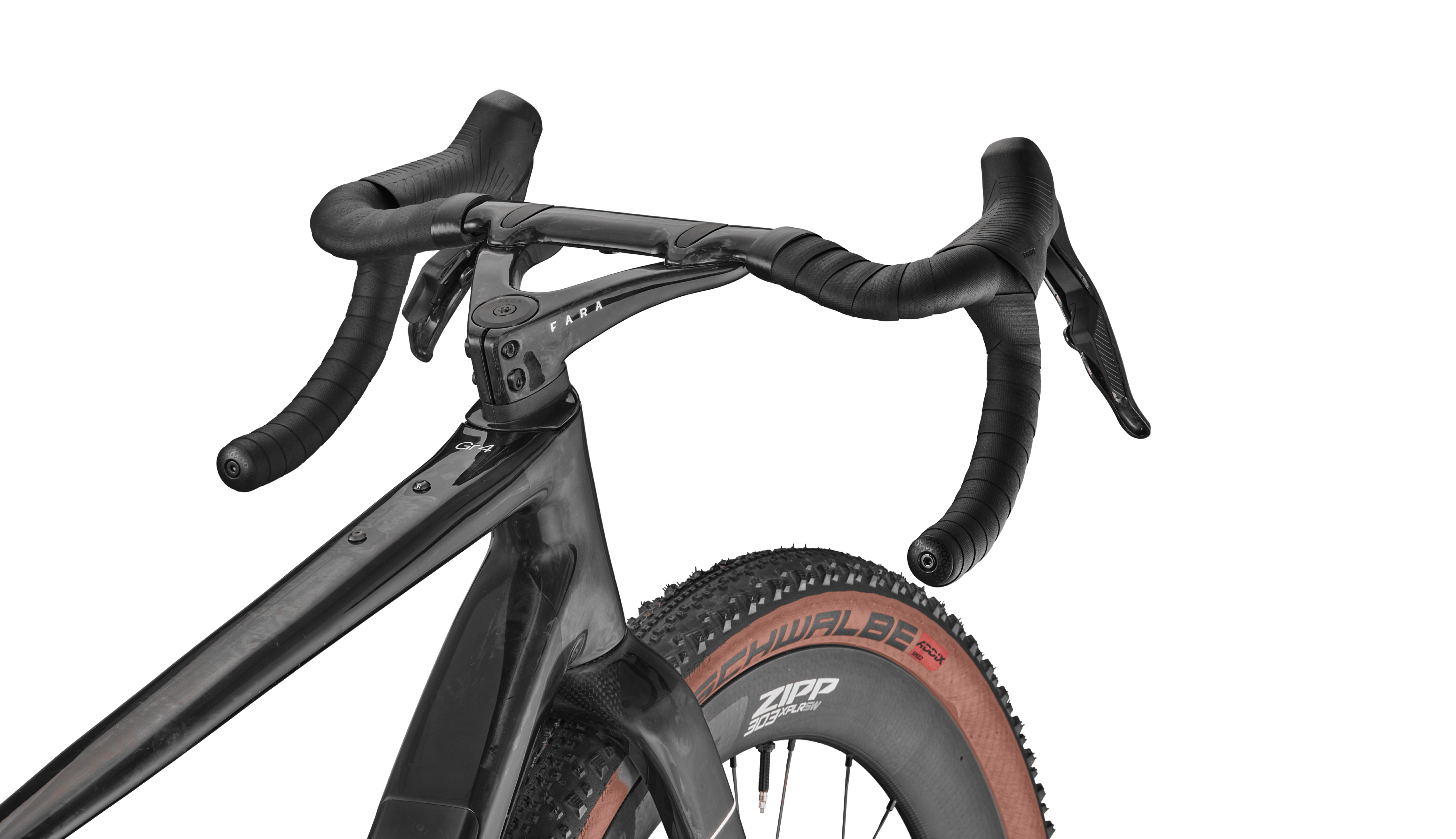 A black Fara Gr4 gravel bike