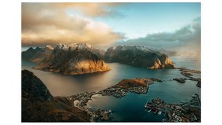 Golden light hits the Lofoten Islands