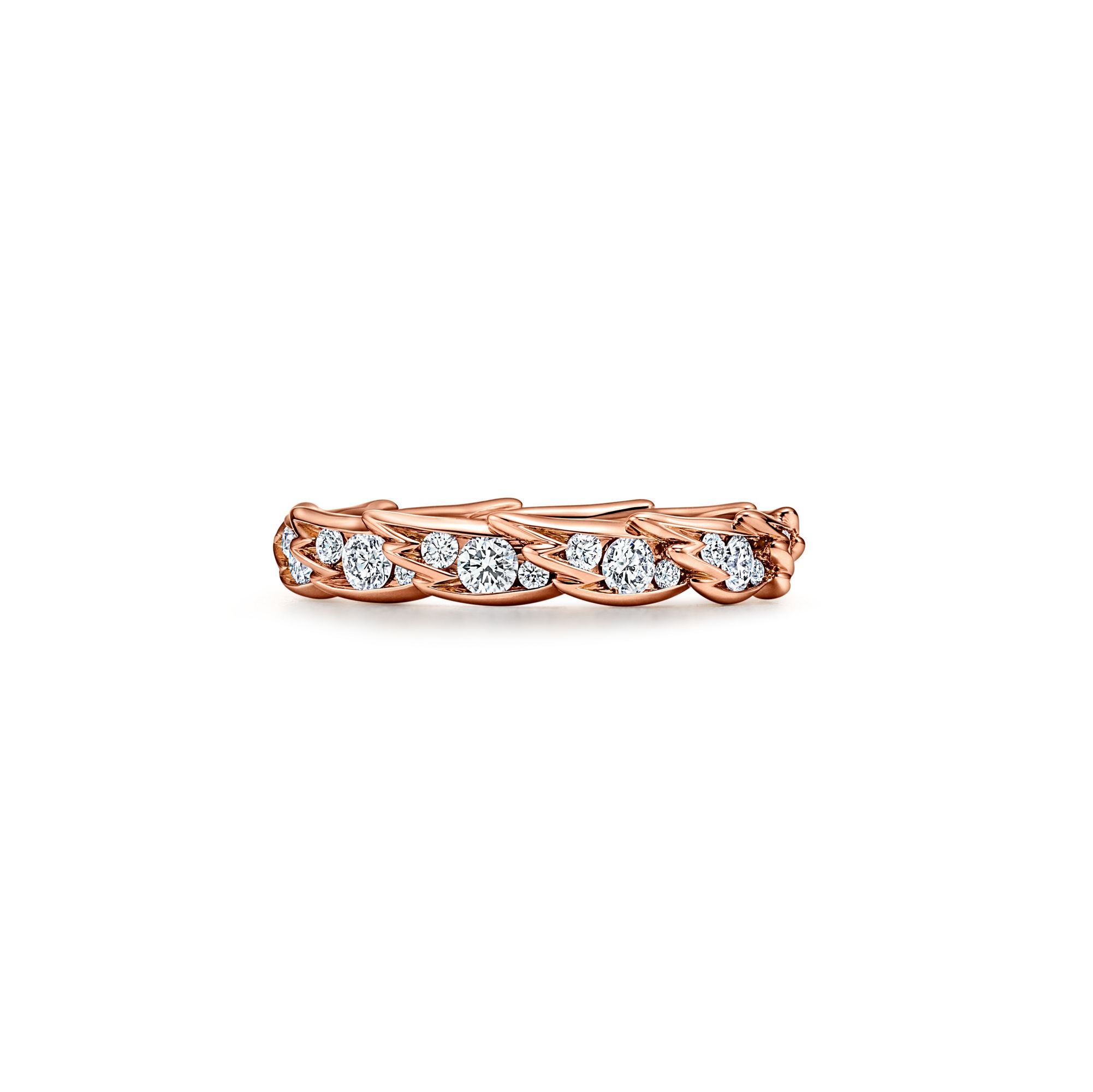 Tiffany &amp;amp; Co., Bird on a Rock by Tiffany Wings Narrow Ring in Rose Gold with Diamonds