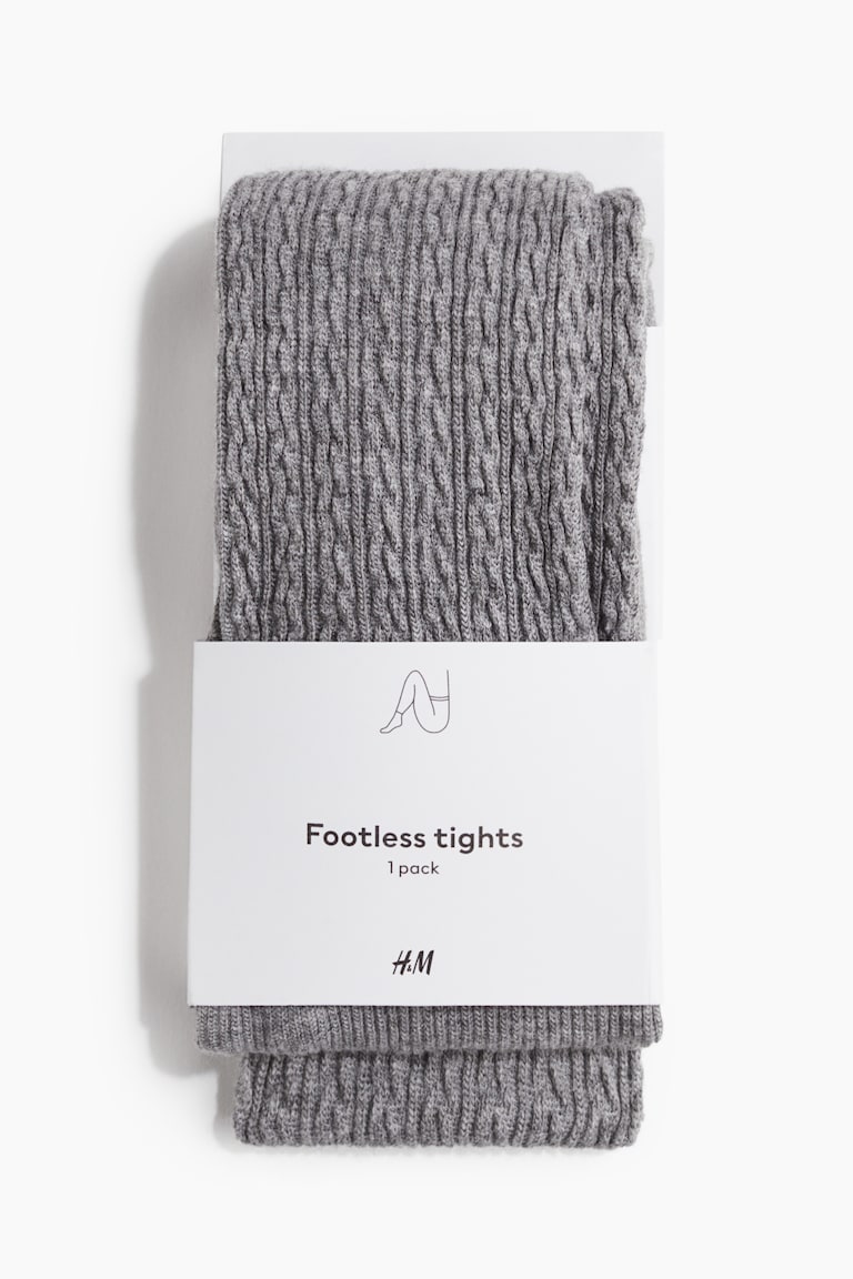 Cable-Knit Footless Tights