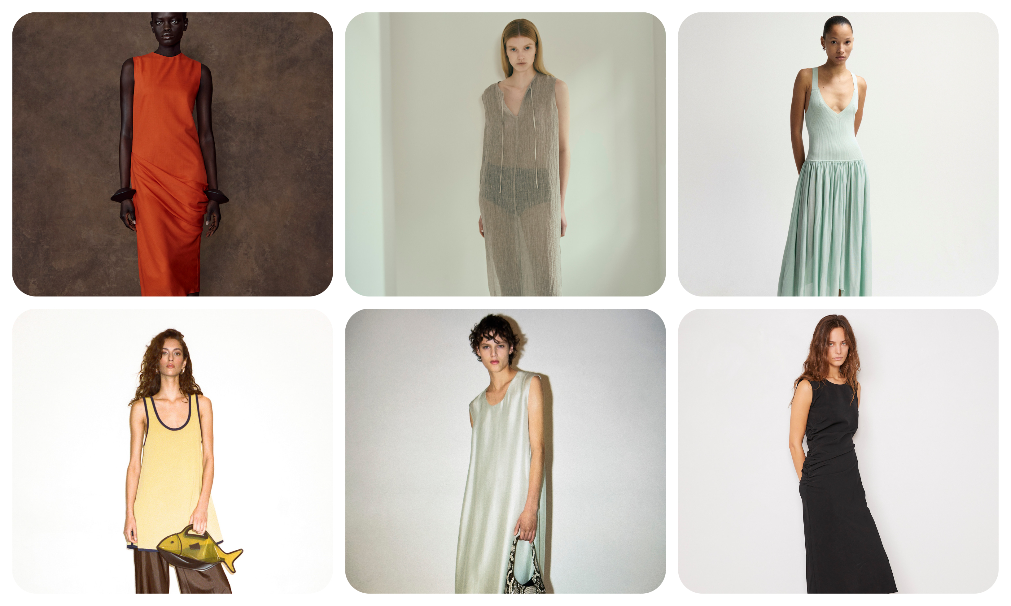 summer dress trends 2026, tank dresses at Ferragamo, Kallmeyer, Maria McManus, Staud, Khaite, and Officine G&amp;eacute;n&amp;eacute;rale