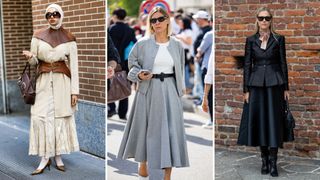 composite of Milan Fashion Week street style trends 2023