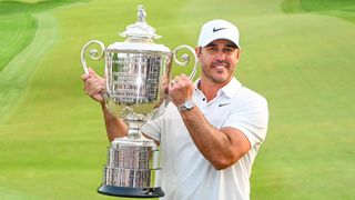 Brooks Koepka with the PGA Championship trophy