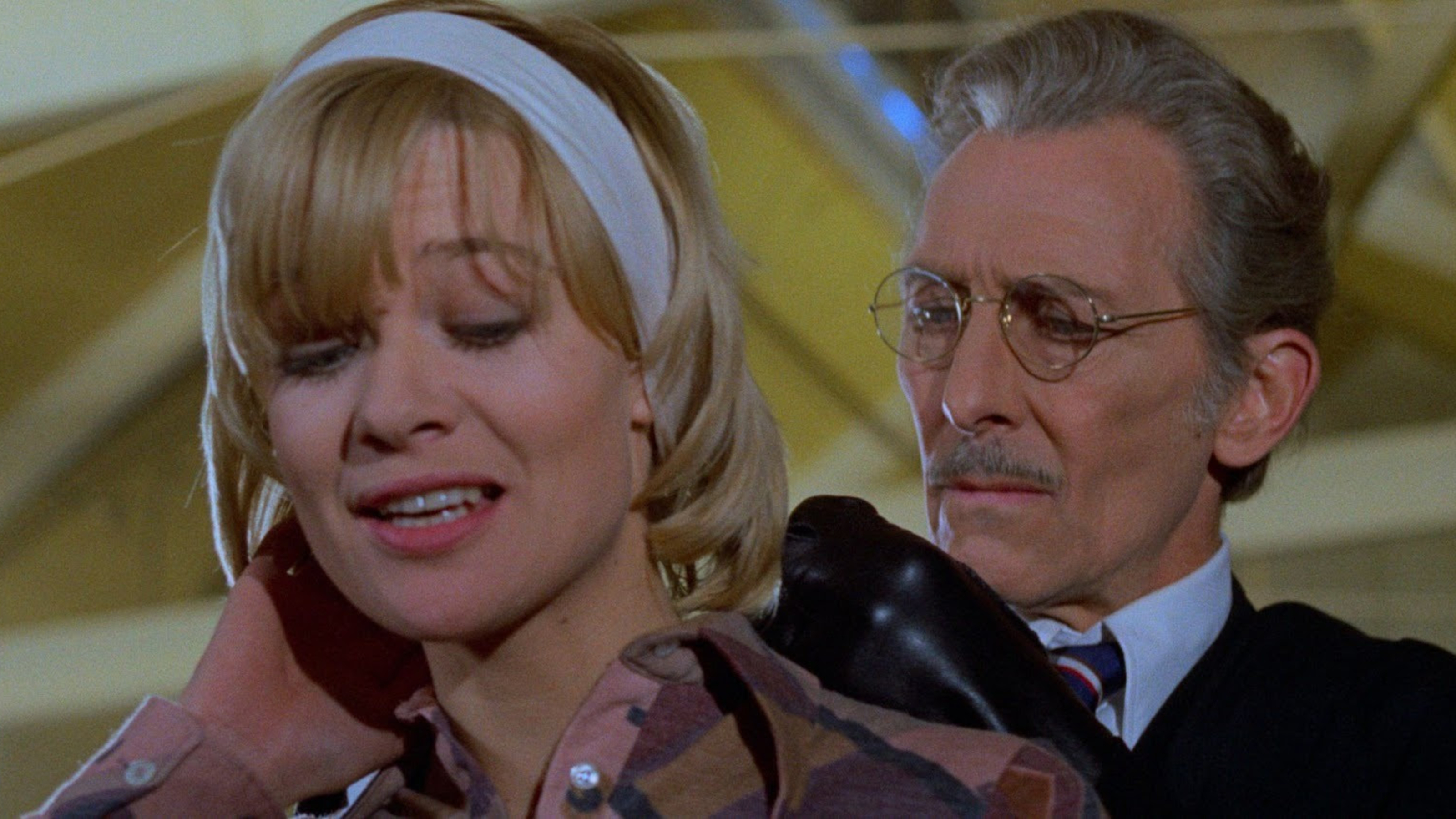 Judy Geeson and Peter Cushing in Fear In The Night.