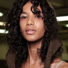 Model wearing soft eyeshadow