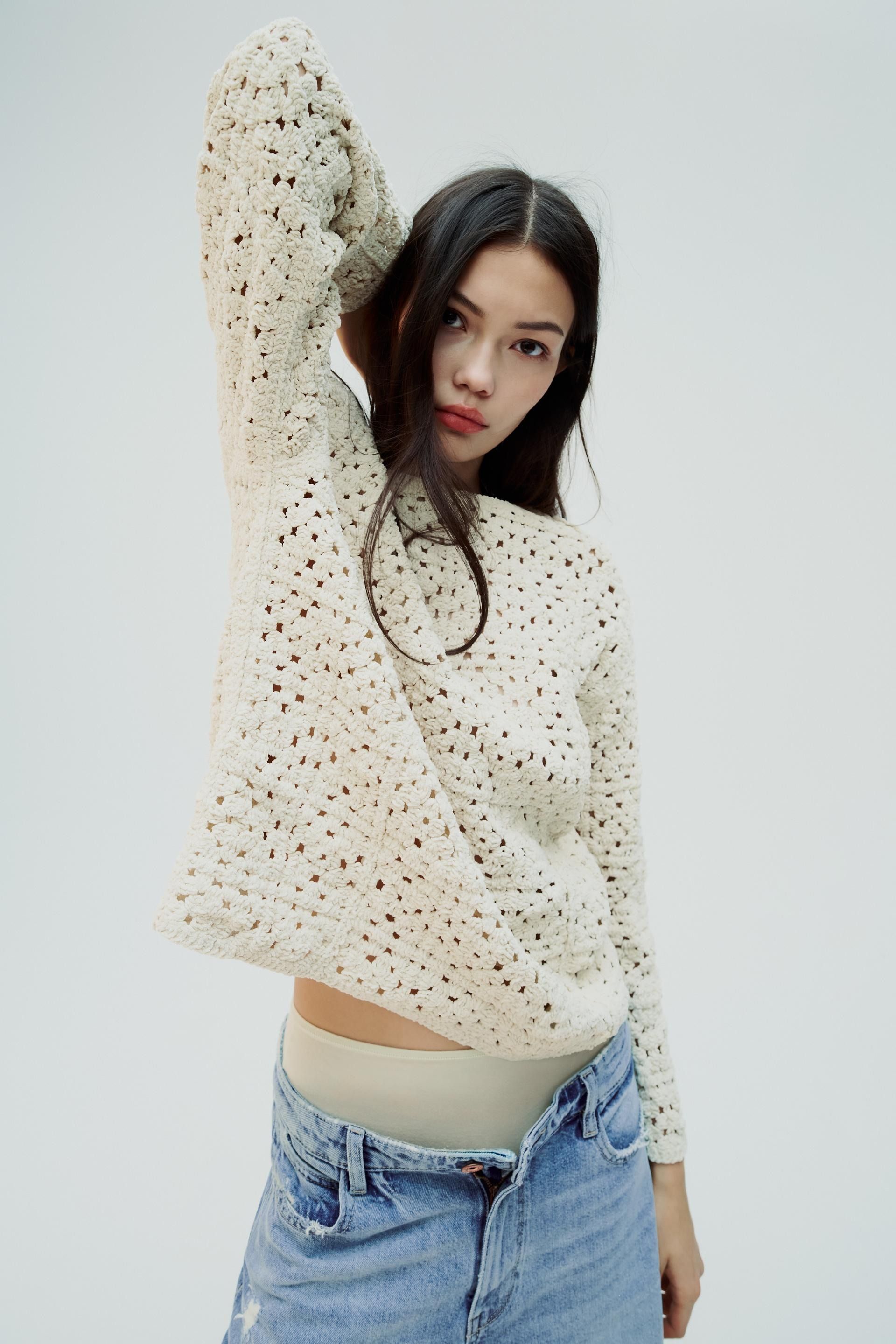 Zara crochet sweatshirt