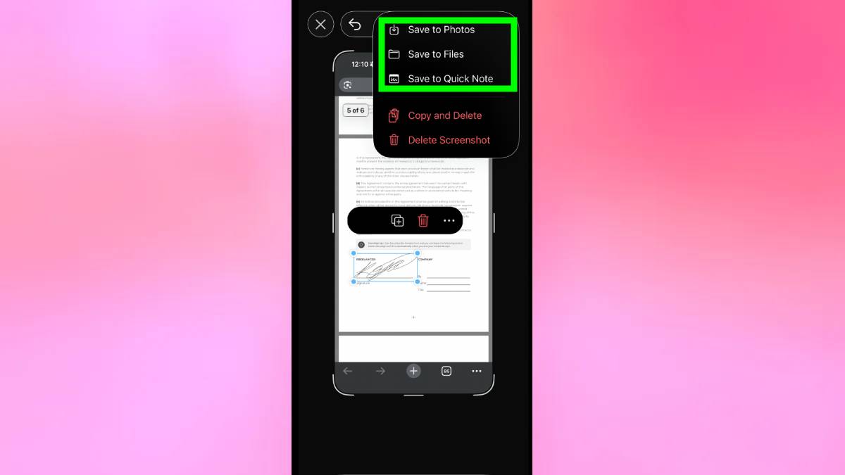 Saving signed document on iPhone