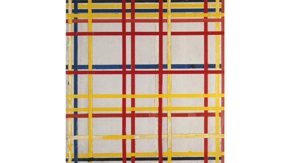 Mondrian artwork that was hung upside down