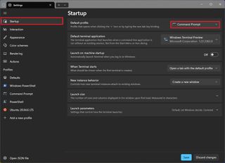 Terminal Command Prompt startup profile