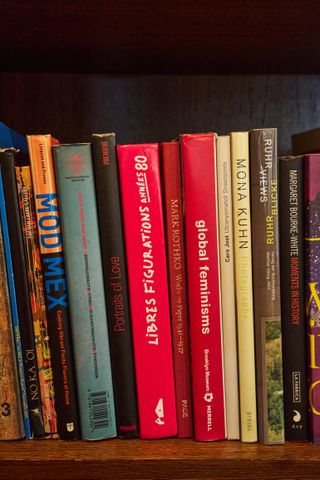 Books on shelf at The Mercer hotel library