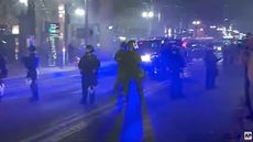 Police in downtown Portland