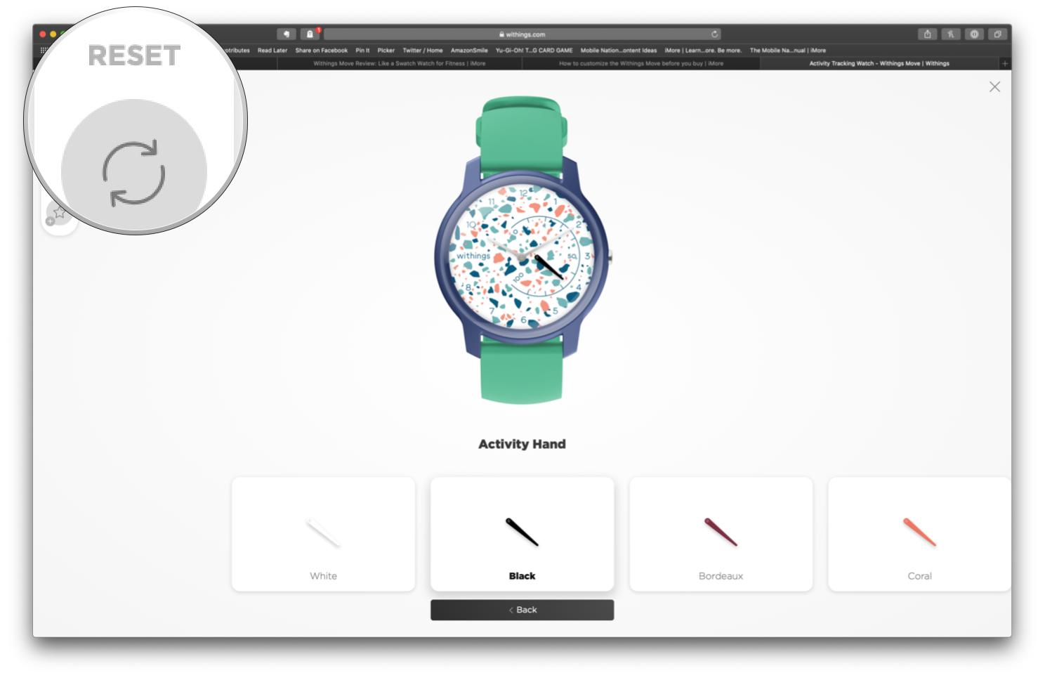 Withings Move custom creator reset button