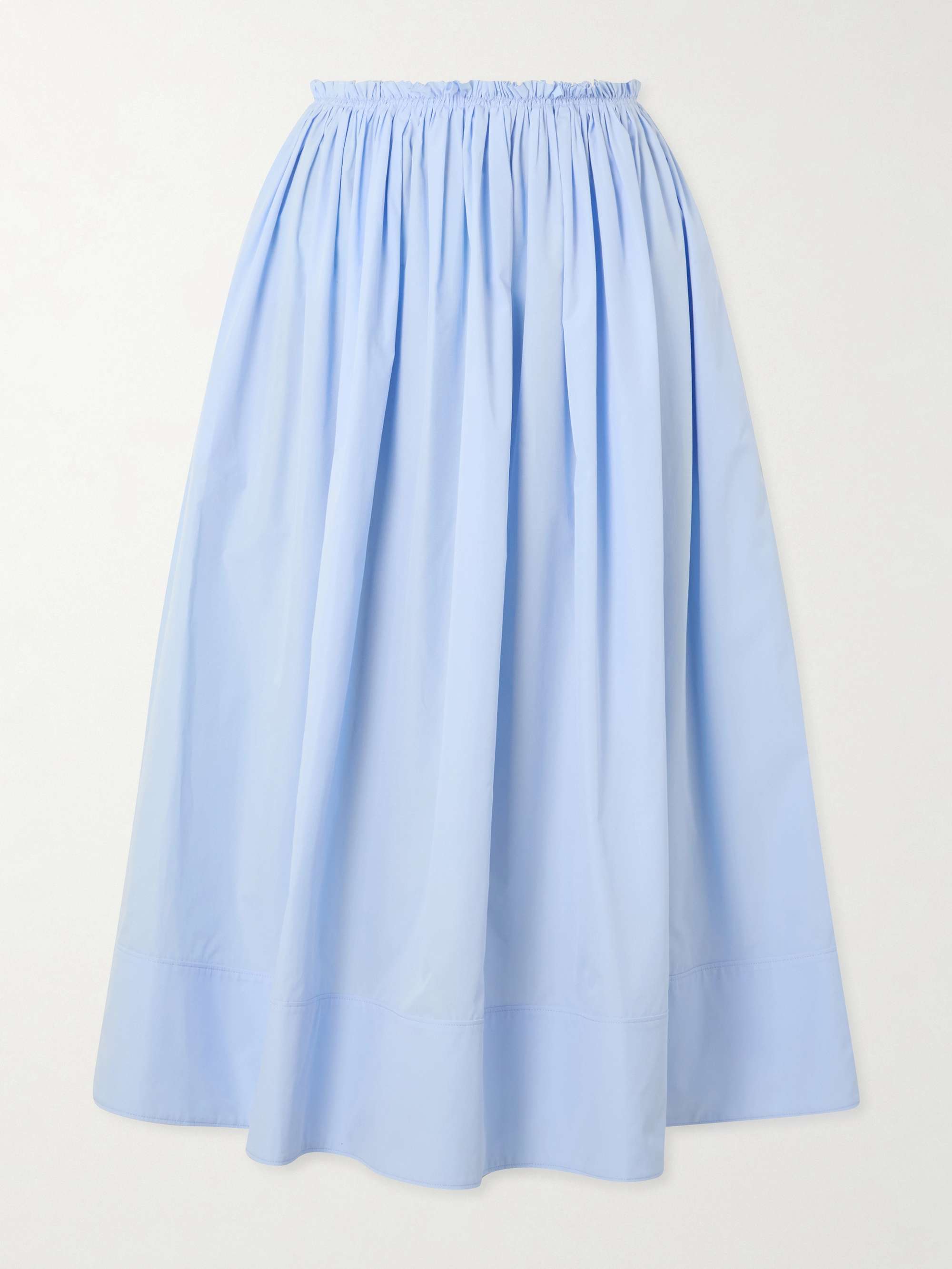 Shiva Gathered Cotton-Poplin Maxi Skirt