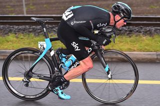 Chris Froome descends during stage 4 at Tour de Romandie