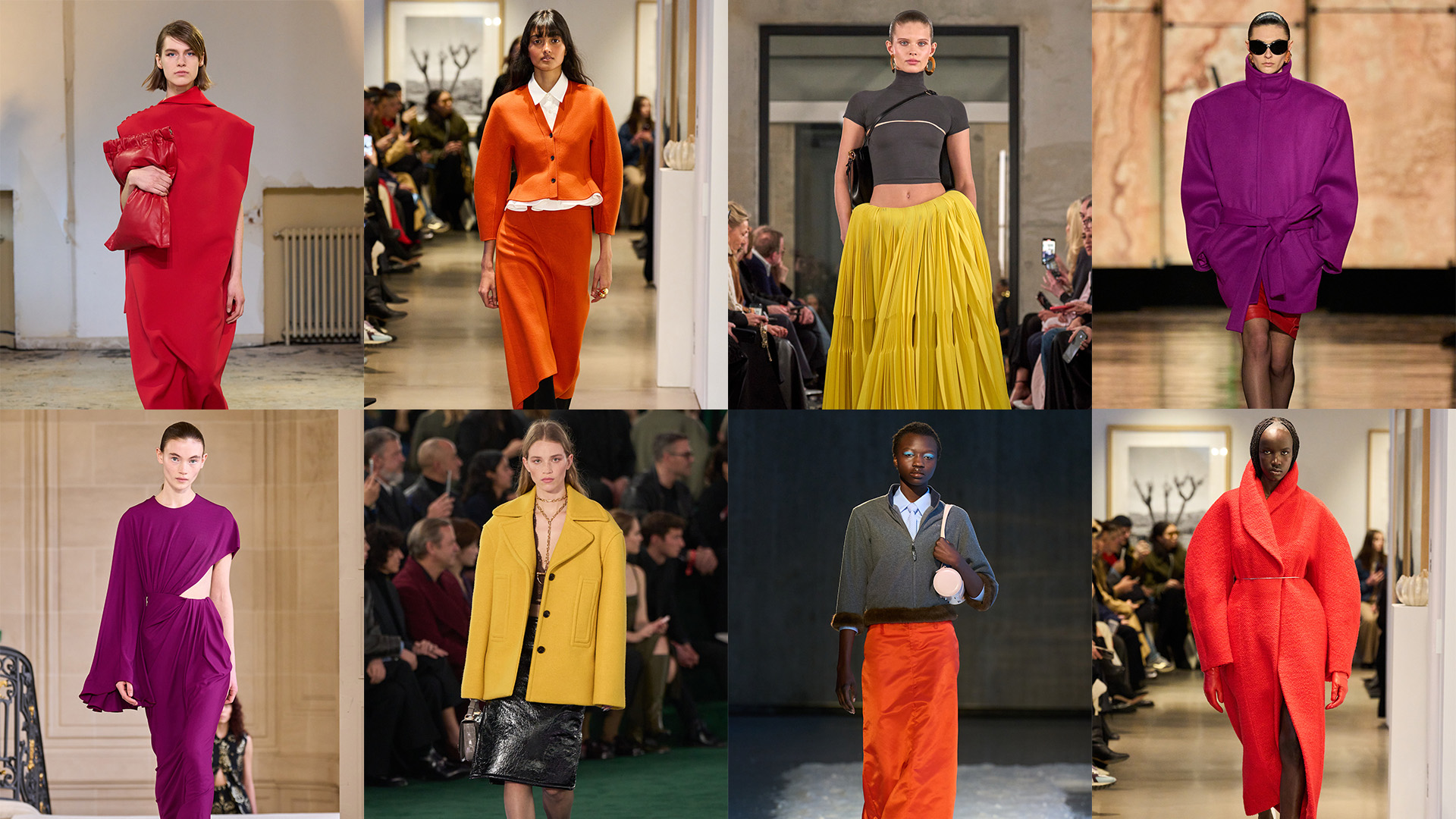 Photo collage of Fall 2025 color trends.