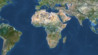a satellite map showing africa