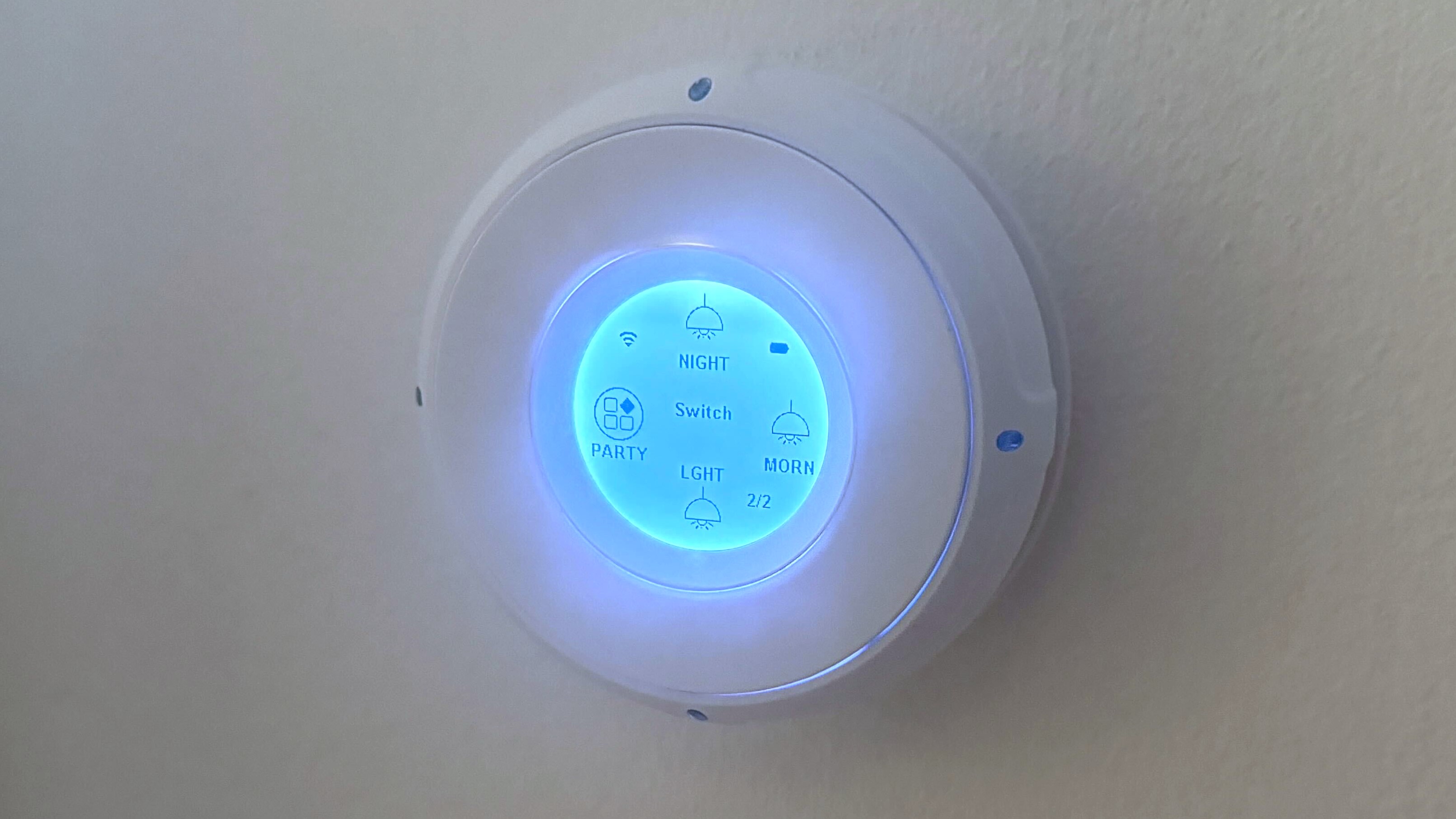 Linxura Smart Controller illuminated at night