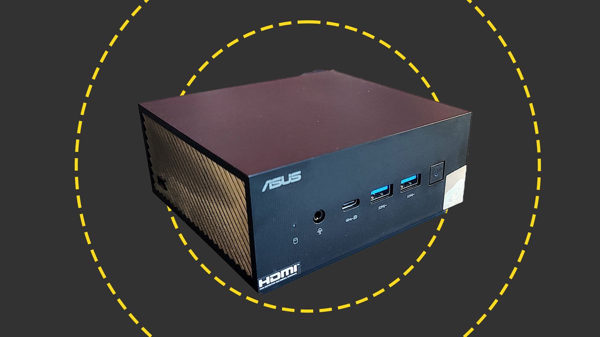 The Asus PN53 Mini PC on the ITPro background