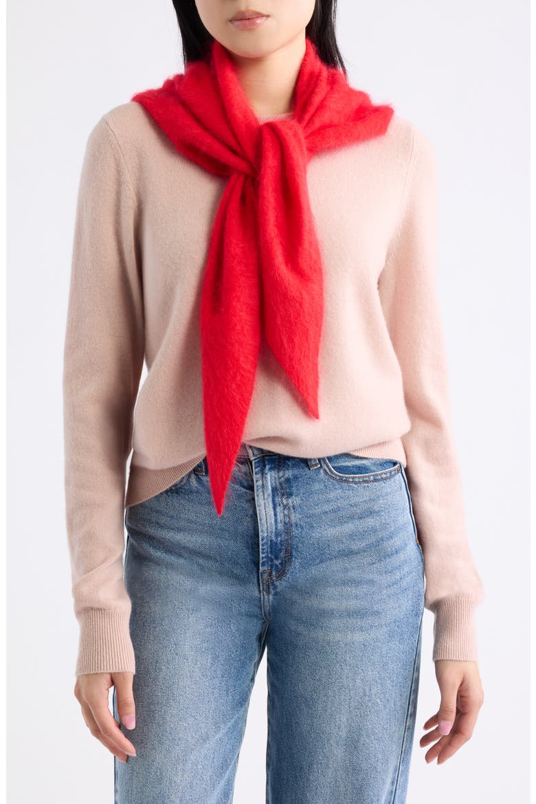 Brushed Wool &amp;amp; Cashmere Large Triangular Scarf