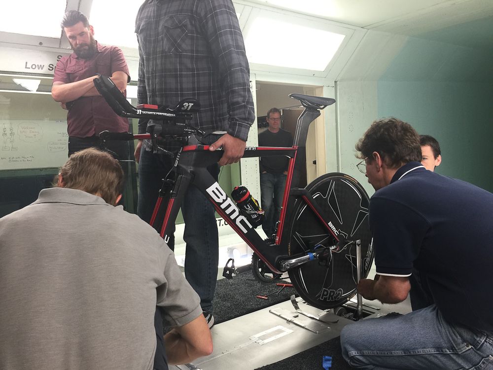 Setting up a bike for the tests