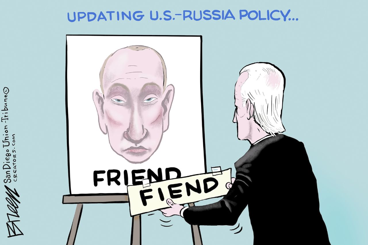 Political Cartoon U.S. biden putin russia