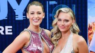 new york, ny august 03 camille kostek and blake lively attends the free guy new york premiere at amc lincoln square theater on august 3, 2021 in new york city photo by raymond hallgc images