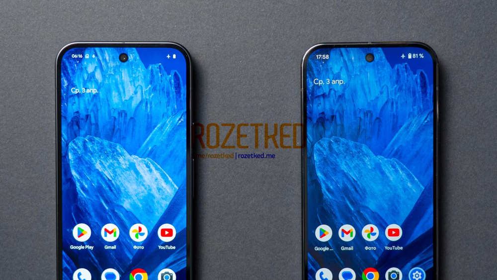 Pixel 9 and Pixel 9 Pro leaked images showcasing displays.