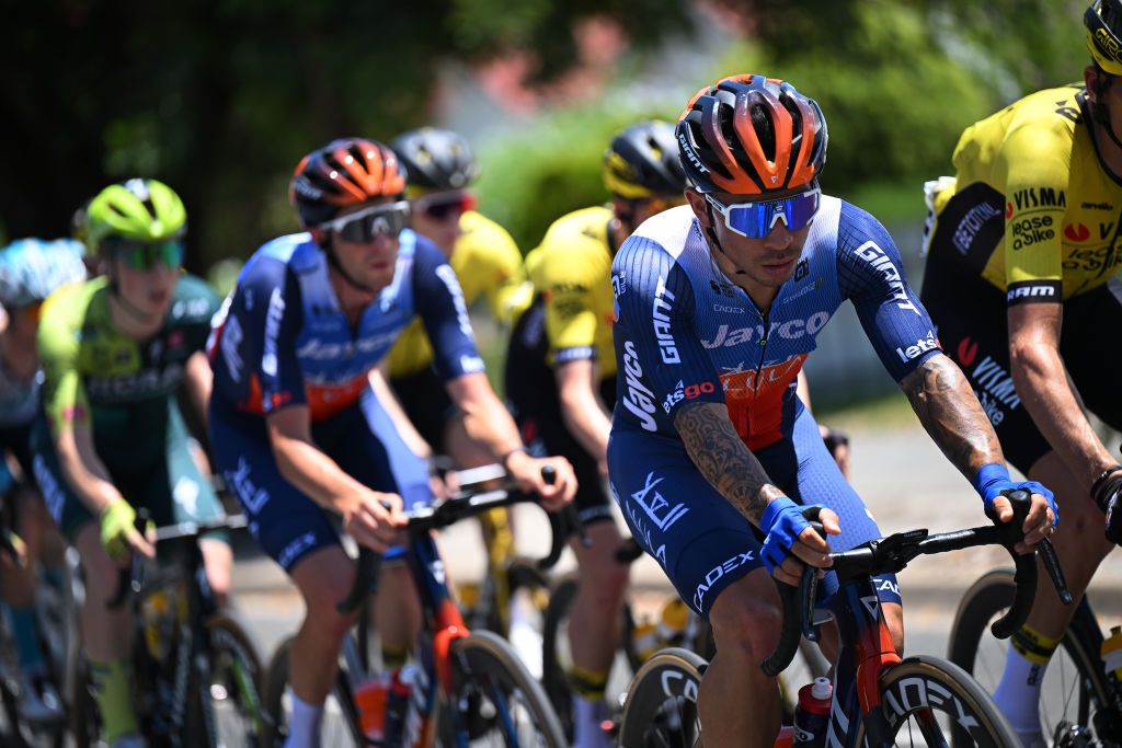Caleb Ewan was well protected by his Jayco AlUla teammates