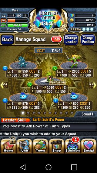 Brave Frontier squad and units