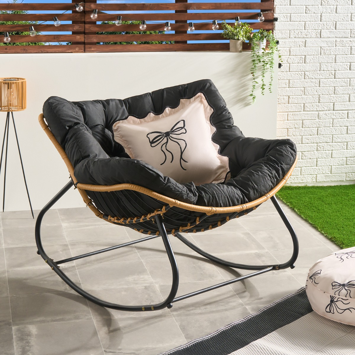 Ohs Bali Outdoor Rocking Chair - Black