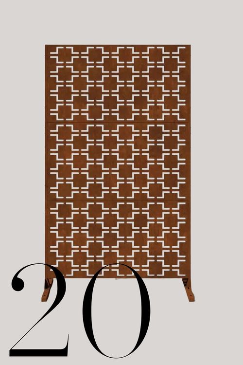 Metal Outdoor Privacy Screen With Stand